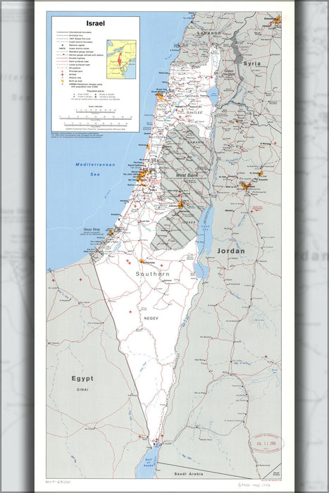 Poster, Many Sizes Available; Cia Map Of Israel 1988