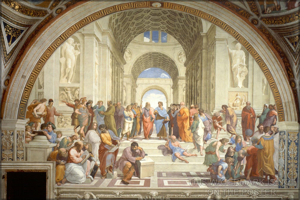 Poster, Many Sizes Available; School Of Athens, 1511â12, Raphael Plato Aristotle Pythagoras Hypatia Socrates Ptolemy - Copy