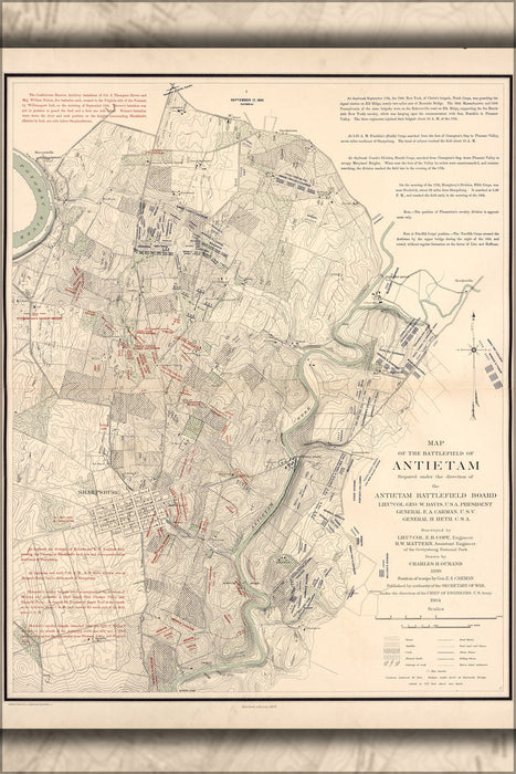 Poster, Many Sizes Available; Map Of The Battle Field Of Antietam, Sept. 17Th - Day Break