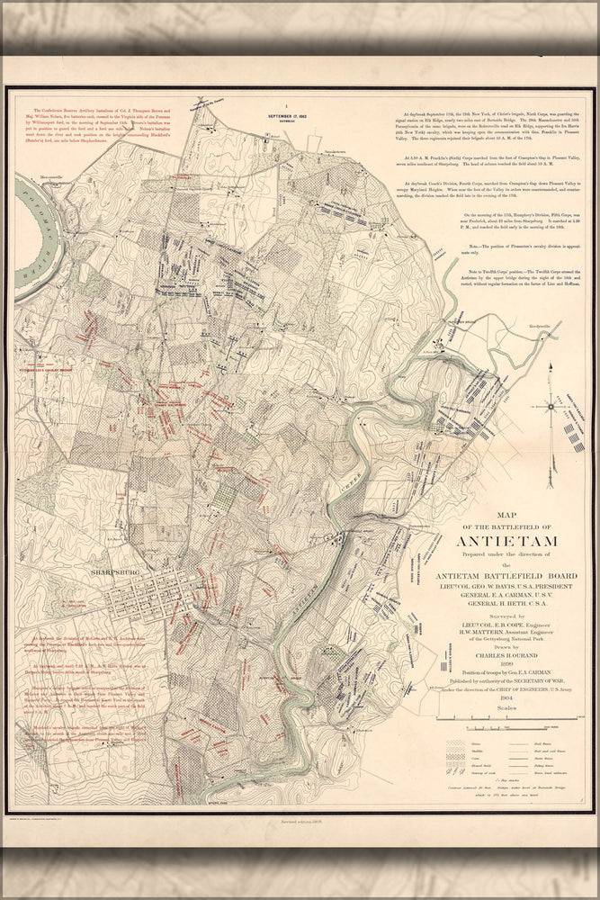 Poster, Many Sizes Available; Map Of The Battle Field Of Antietam, Sept. 17Th - Day Break