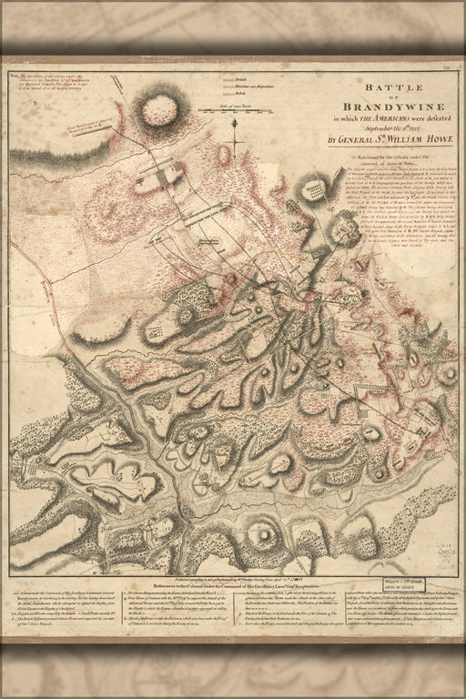 Poster, Many Sizes Available; Map Of The Battle Of Brandywine 1777