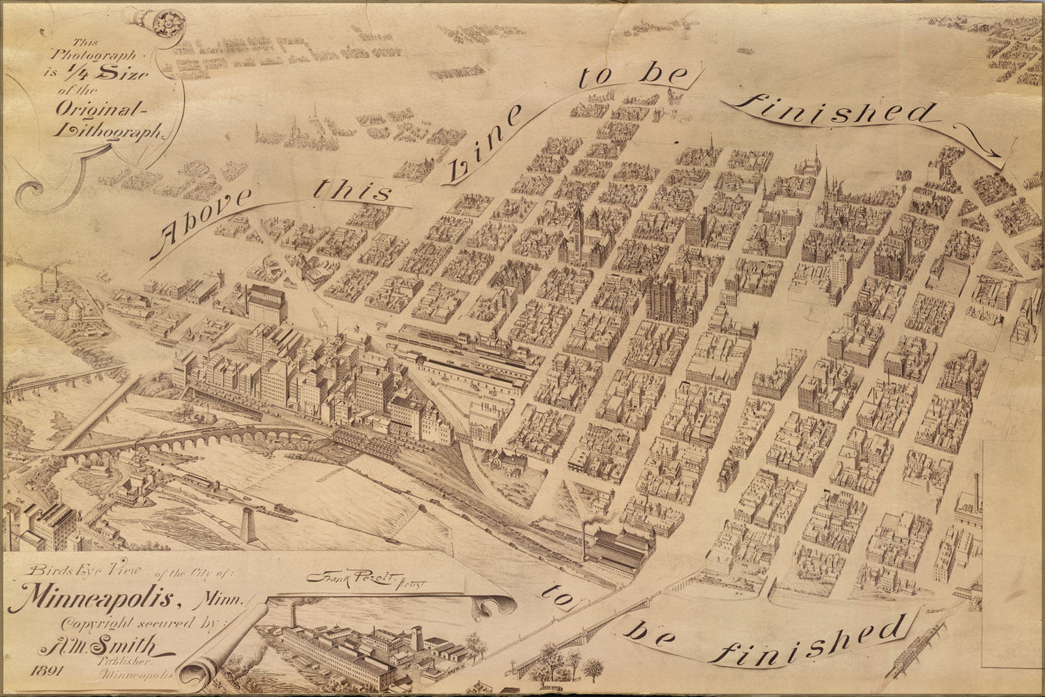 Poster, Many Sizes Available; Birdseye View Map Of Minneapolis, Minnesota 1891 P2