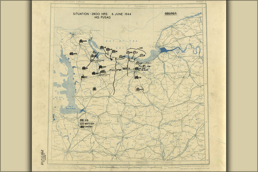 Poster, Many Sizes Available; June 6, 1944 Battle Of Normandy Map