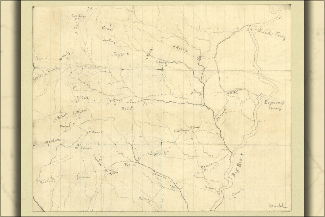 Poster, Many Sizes Available; Map Of The Big Black River, Mississippi 1863