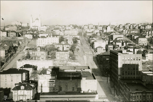 Poster, Many Sizes Available; Seattle Washington- Looking Up Cherry Street Circa 1911