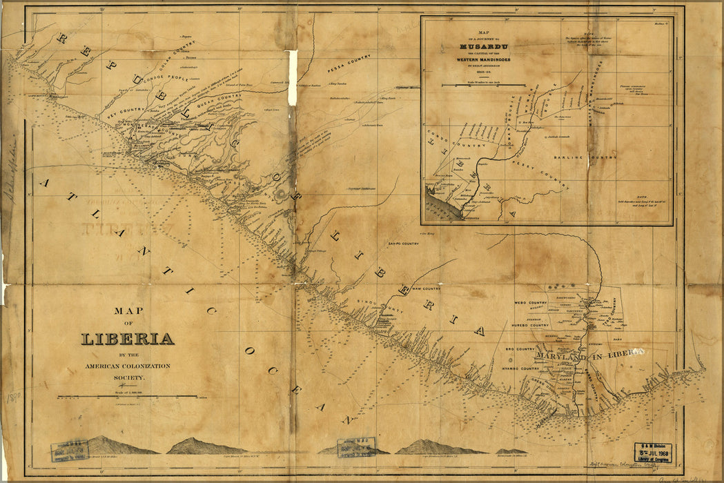 Poster, Many Sizes Available; Map Of Liberia 1870