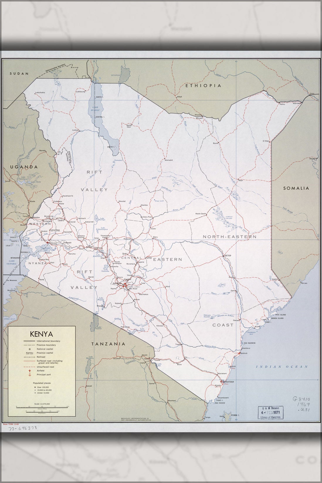 Poster, Many Sizes Available; Cia Map Of Kenya 1969 P2 ...