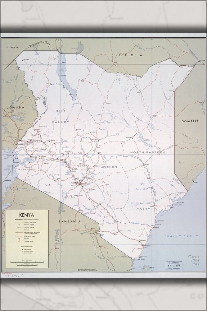 Poster, Many Sizes Available; Cia Map Of Kenya 1969 P2