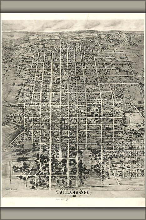 Poster, Many Sizes Available; Aero-View Map Of Tallahassee Florida 1926