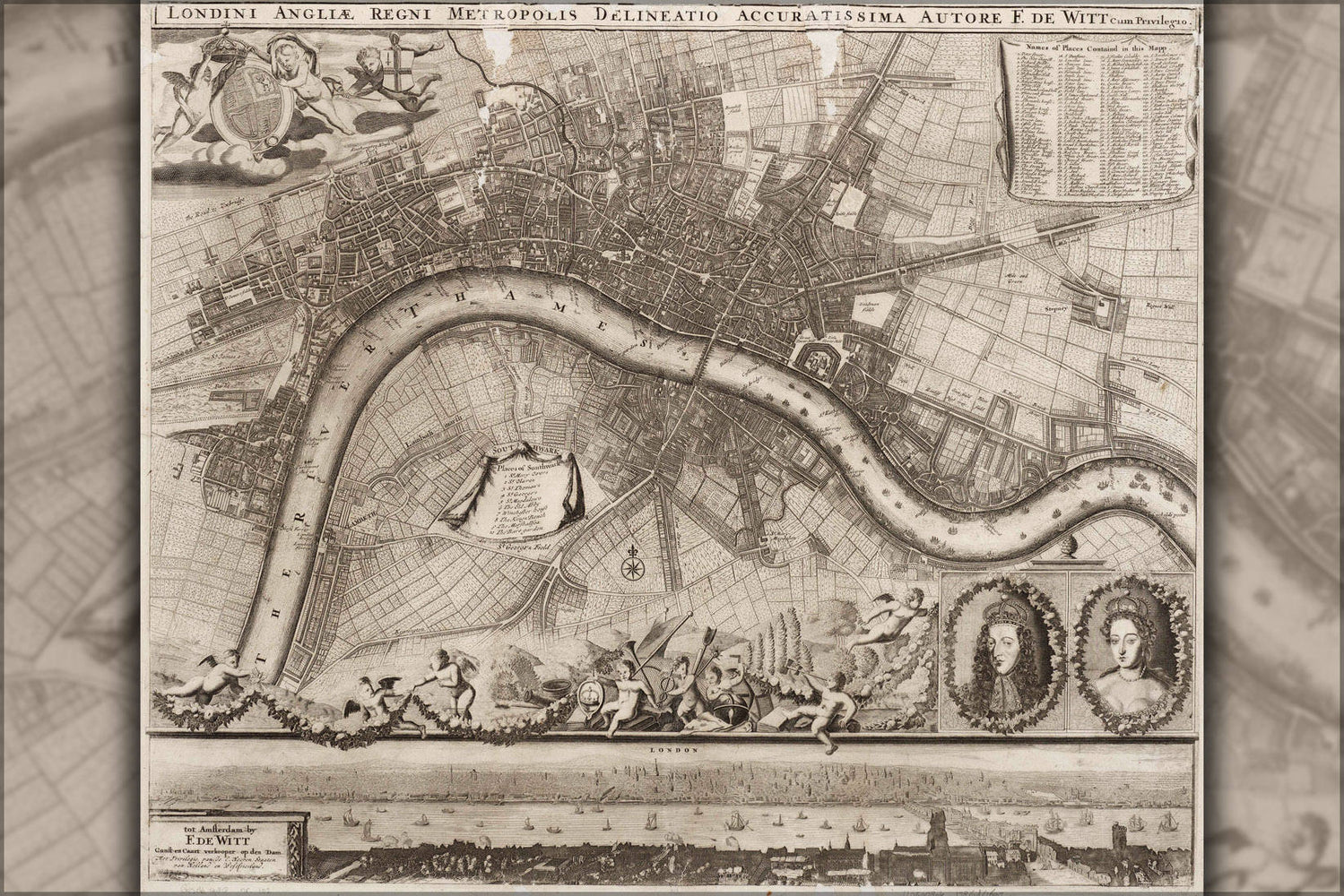 Poster, Many Sizes Available; Map Of London By De Witt 1693