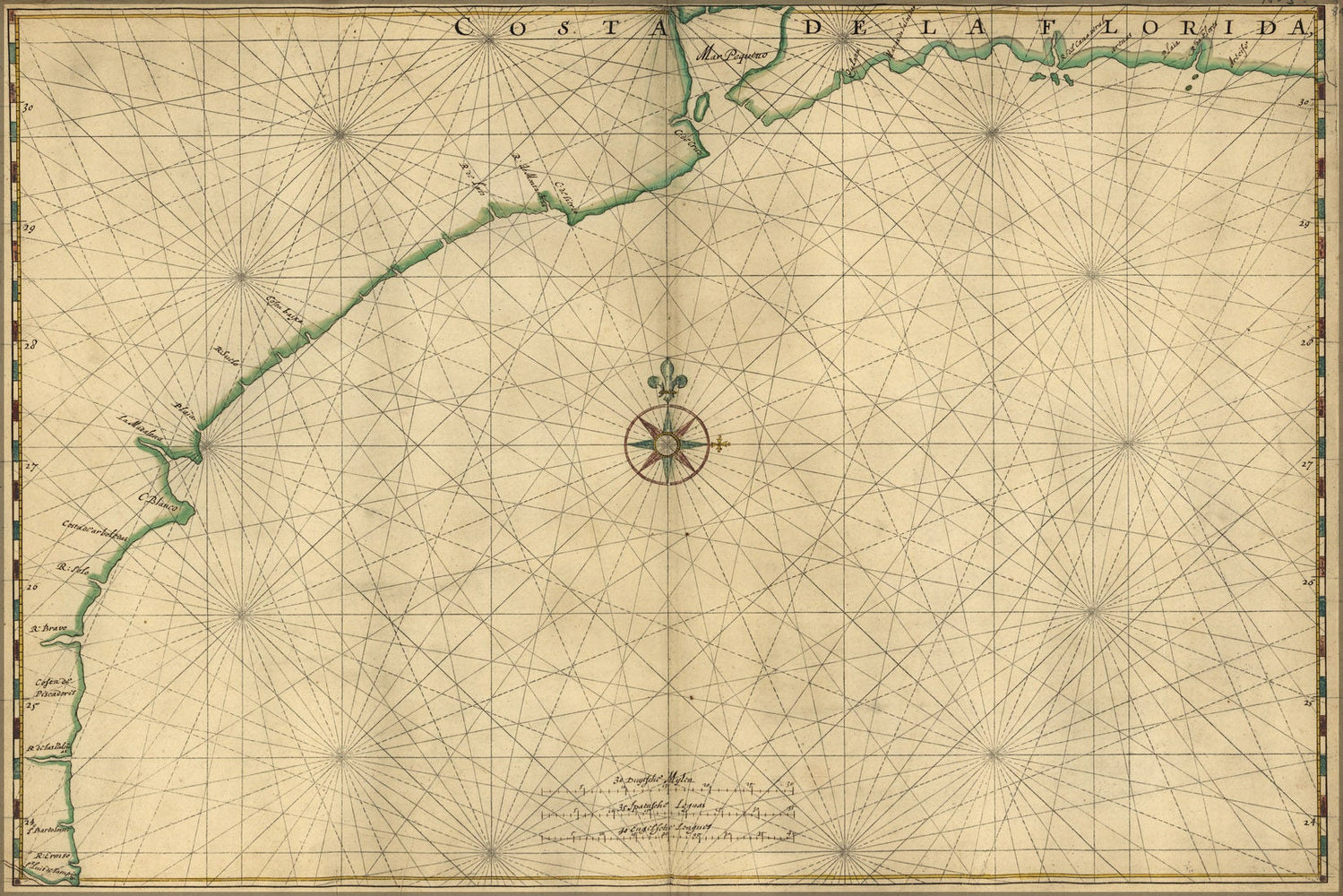 Poster, Many Sizes Available; Map Of The Gulf Coast From Florida To Mexico 1639