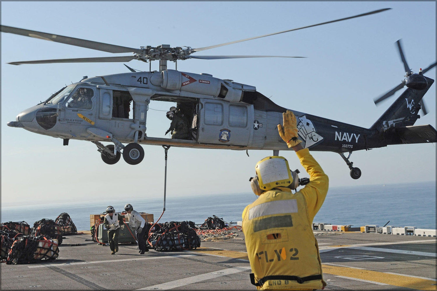 Poster, Many Sizes Available; Sh-60 Sea Hawk Helicopter Aboard Uss Makin Island (Lhd 8)