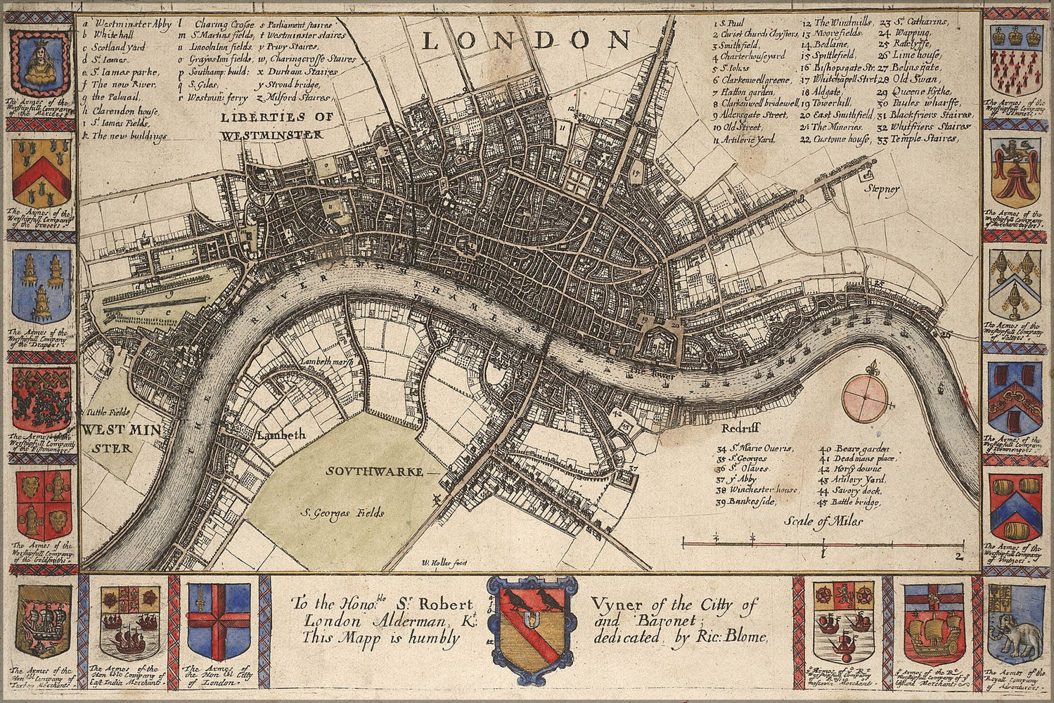 Poster, Many Sizes Available; Map Of London England Before The Fire 17Th Century By Wenceslaus Hollar