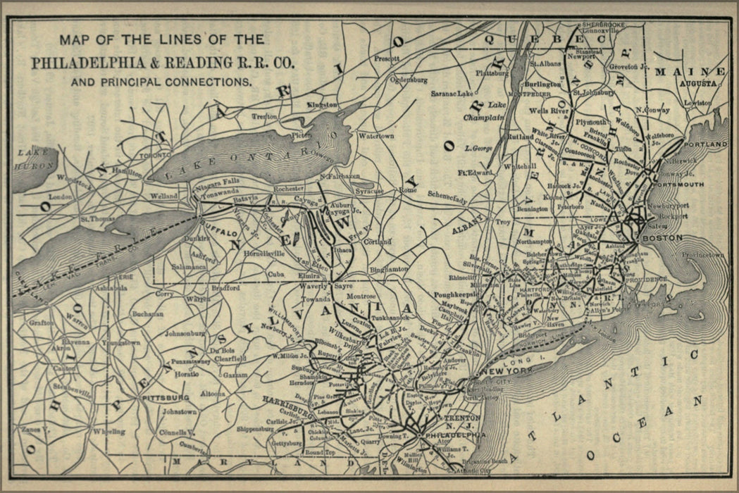 Poster, Many Sizes Available; 1893 Poor'S Philadelphia And Reading Railroad