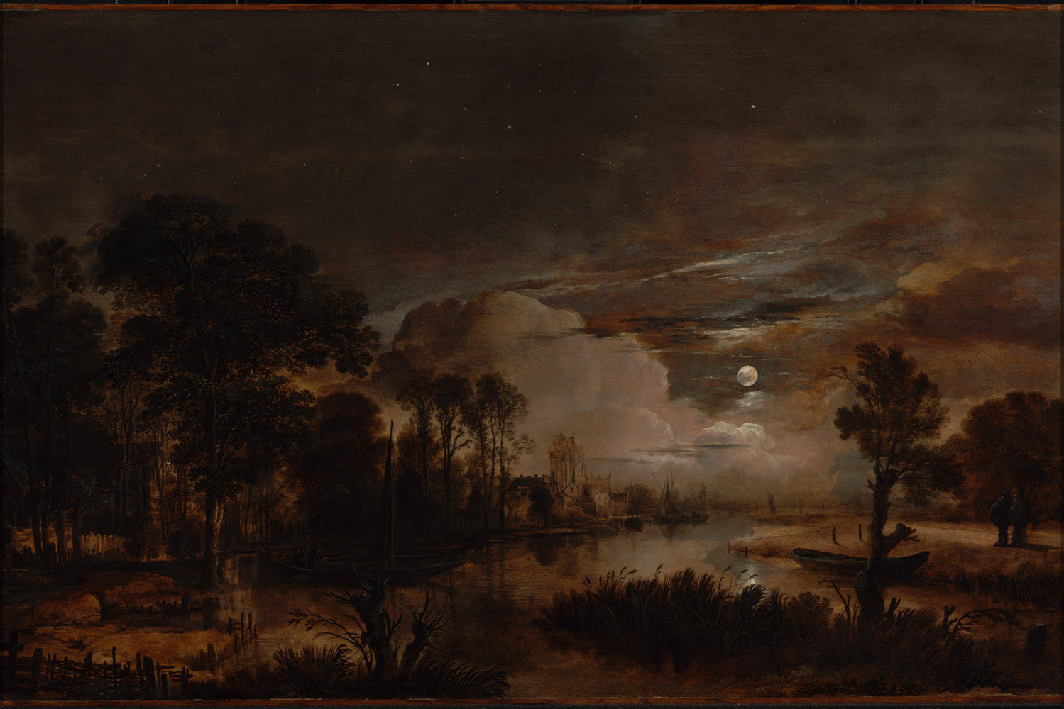 Poster, Many Sizes Available; Aert Van Der Neer - Moonlit Landscape With A View Of The New Amstel River And Castle Kostverloren -