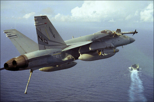 Poster, Many Sizes Available; Fa-18C Hornet F-18 Vfa-147 Argonauts Uss Nimitz (Cvn-68) 1996