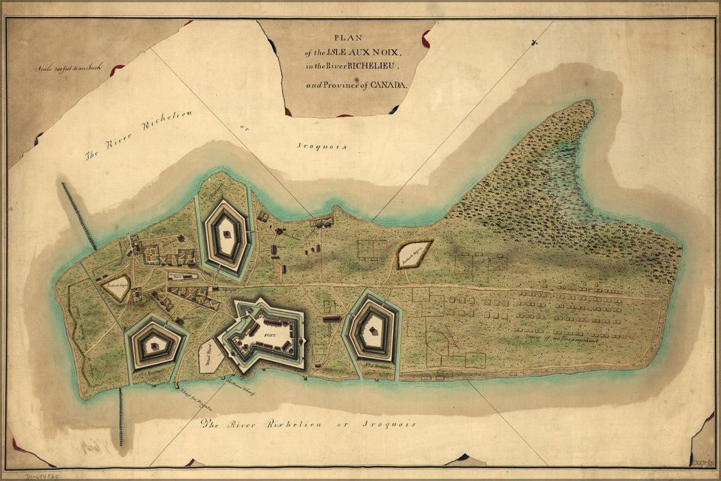 Poster, Many Sizes Available; Map Of The Isle Aux Noix Quebec Canada 1760