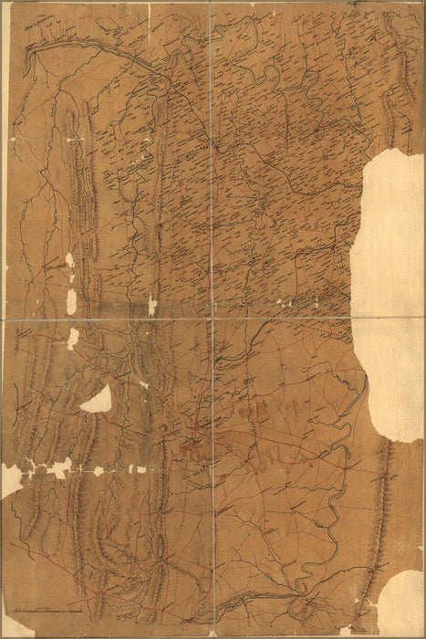 Poster, Many Sizes Available; Map Of The Lower Shenandoah Valley, Virginia 1864