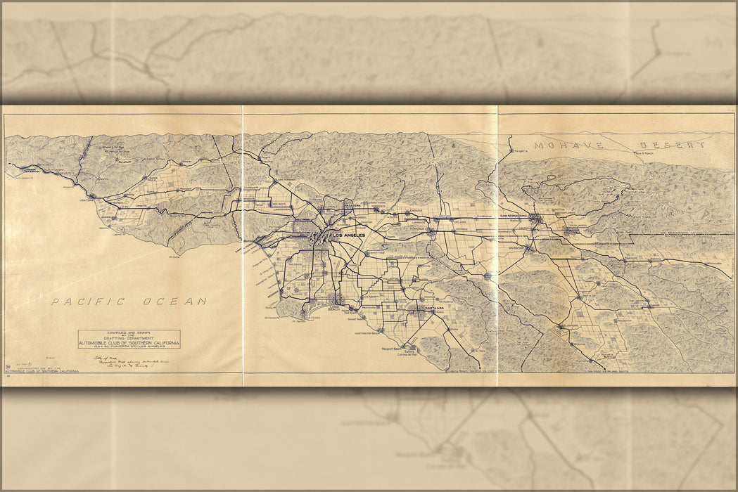 Poster, Many Sizes Available; Map Of Los Angeles And The San Gabriel Mountains 1915