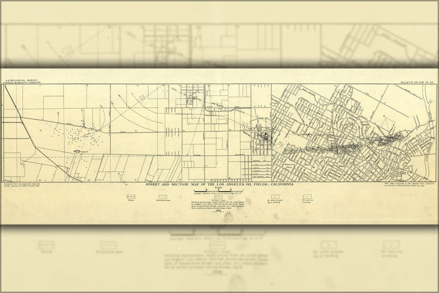 Poster, Many Sizes Available; Map Of Los Angeles Oil Fields, California 1906