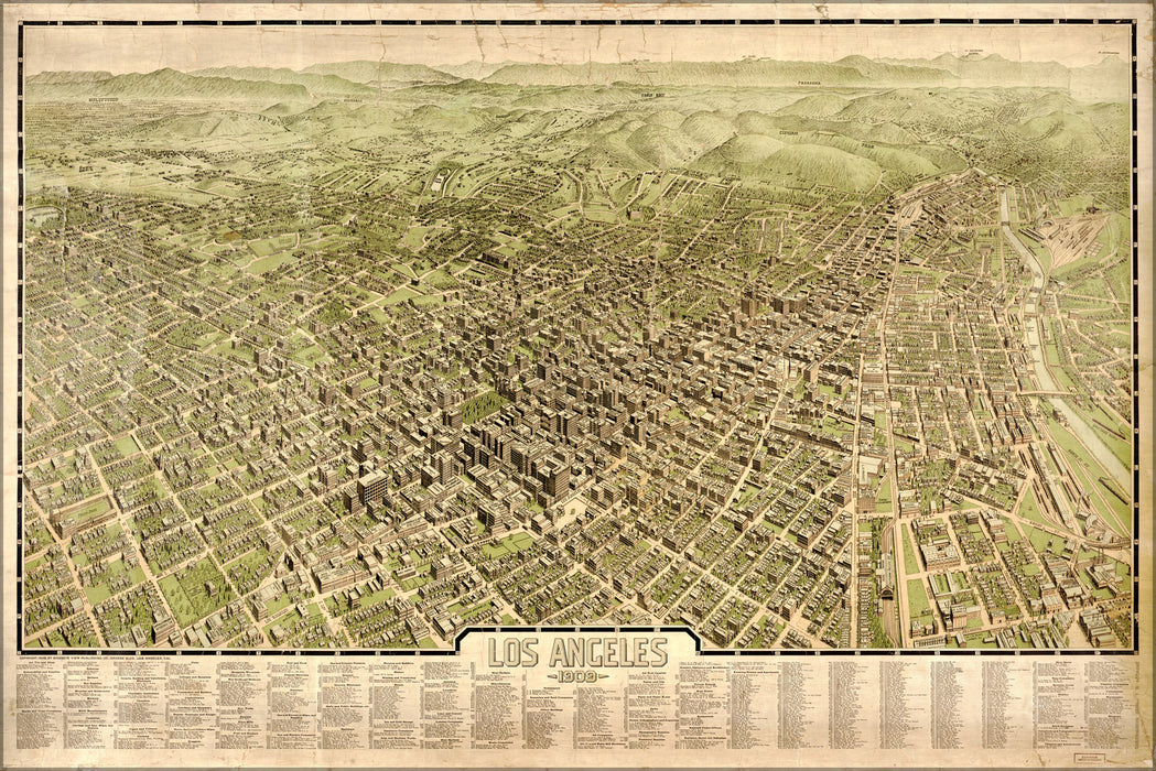 Poster, Many Sizes Available; Map Of Los Angeles, 1909 P1