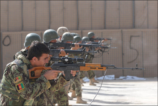 Poster, Many Sizes Available; Afghan National Army And Us Marines Training