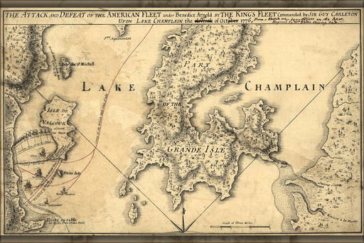 Poster, Many Sizes Available; Map Of Benedict Arnold On Lake Champlain 1776 P1