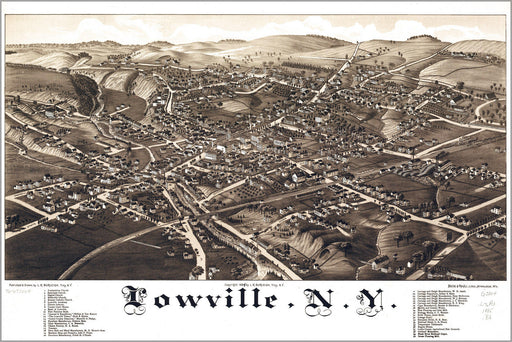 Poster, Many Sizes Available; Map Of Lowville New York 1885