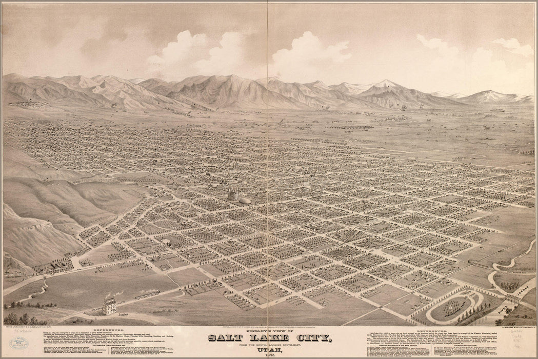 Poster, Many Sizes Available; Birdseye View Map Of Salt Lake City, Utah 1875