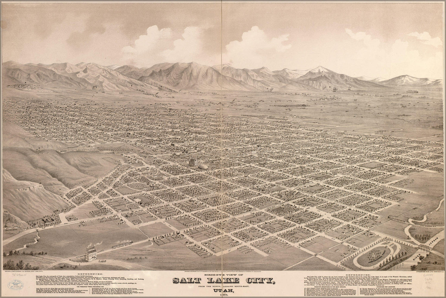 Poster, Many Sizes Available; Birdseye View Map Of Salt Lake City, Utah 1875