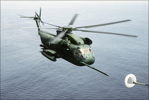 Poster, Many Sizes Available; Sikorsky Hh-53C Super Jolly Green Giant Helicopter Refuelling 1987