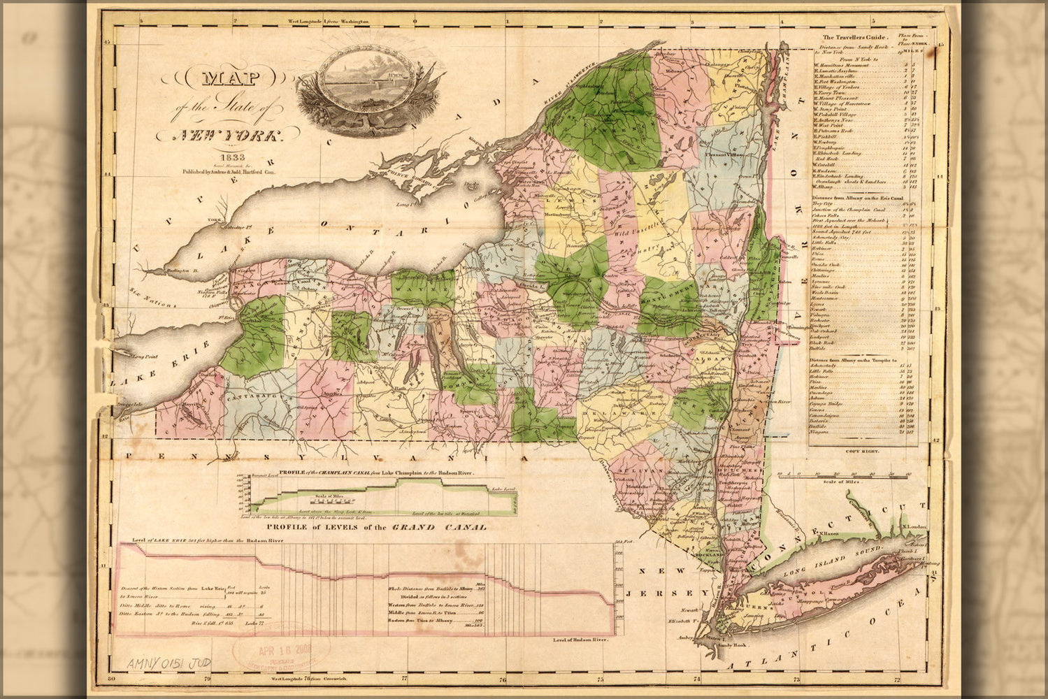 Poster, Many Sizes Available; Map Of The State Of New York 1833