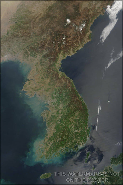 Poster, Many Sizes Available; Korea Satellite Image