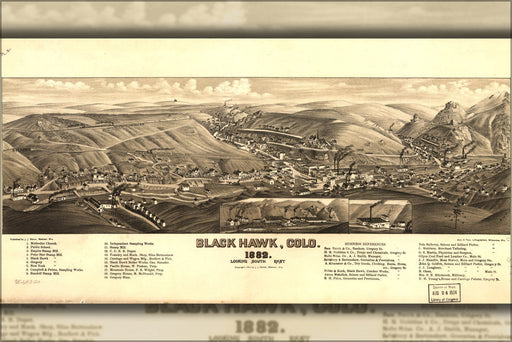 Poster, Many Sizes Available; Map Of Black Hawk, Colorado 1882