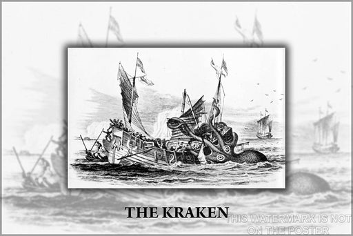 Poster, Many Sizes Available; Kraken Pierre DÃ©nys De Montfort&#39;S Giant Squid Sea Monster Mouse Mat