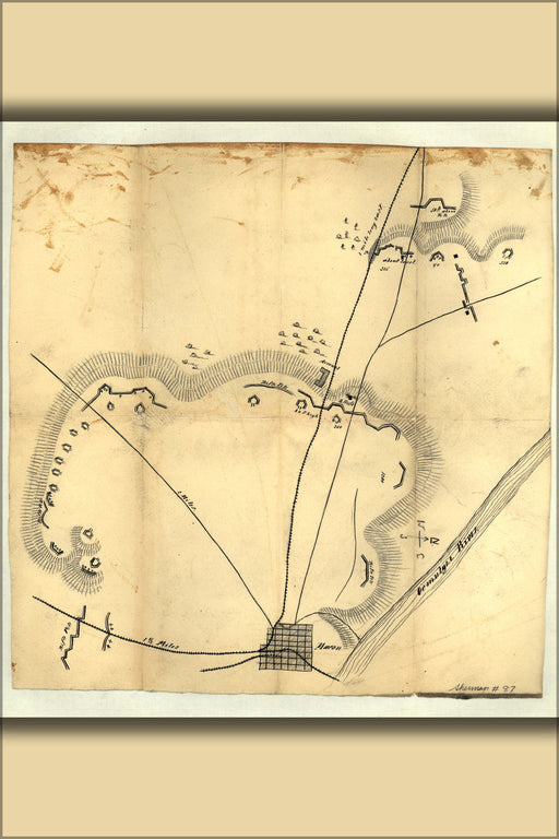 Poster, Many Sizes Available; Map Of Macon Georgia & Area 1864