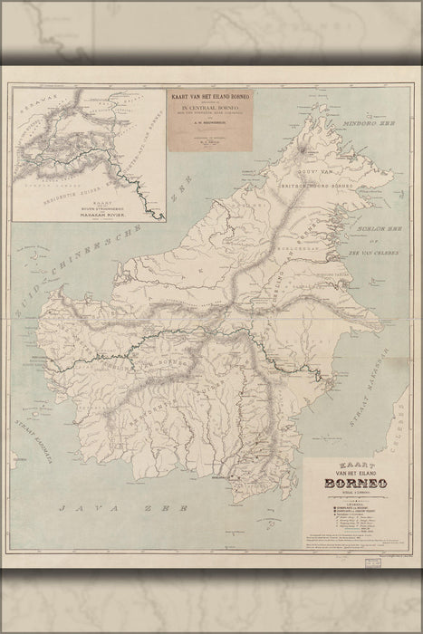 Poster, Many Sizes Available; Map Of Borneo 1902 In Dutch