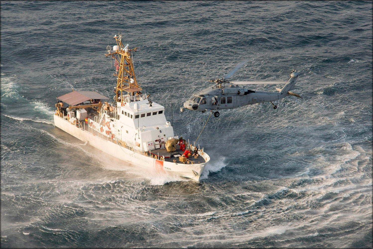 Poster, Many Sizes Available; Sikorsky Mh-60S Seahawk Helicopter Uscgc Maui (Wpb-1304)