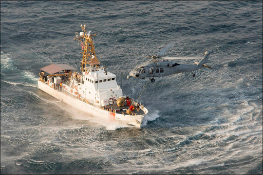 Poster, Many Sizes Available; Sikorsky Mh-60S Seahawk Helicopter Uscgc Maui (Wpb-1304)