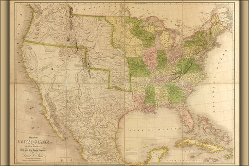 Poster, Many Sizes Available; Map Of The United States Of America 1839