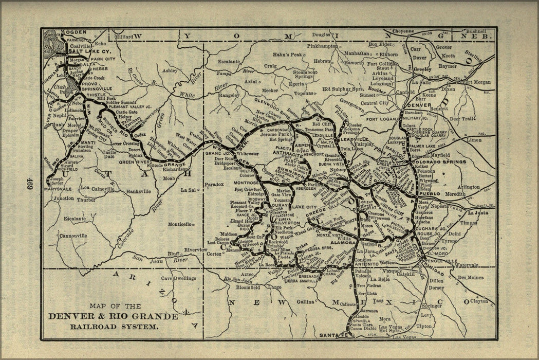 Poster, Many Sizes Available; 1901 Poor'S Denver And Rio Grande Railroad