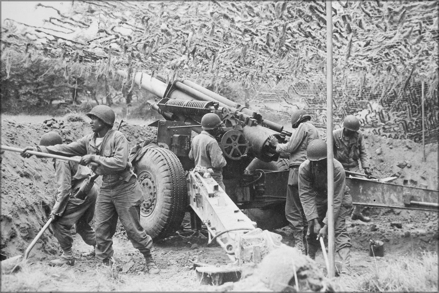 Poster, Many Sizes Available; Field Artillery Battery, 155Mm Howitzer France, June 1944