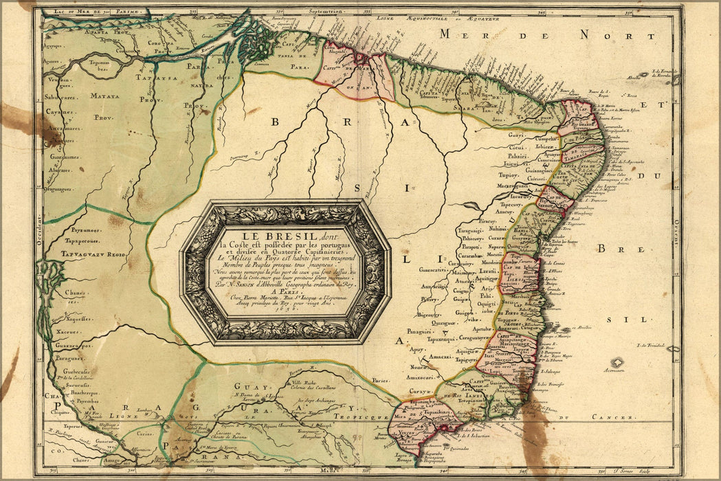 Poster, Many Sizes Available; Map Of Brazil 1656