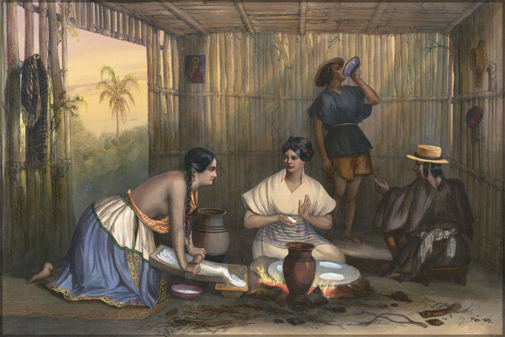 Poster, Many Sizes Available; Las Tortilleras Women Making Tortillas, Early 19Th Century Mexico By Frederic Lehnert