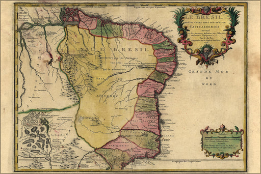 Poster, Many Sizes Available; Map Of Brazil 1719