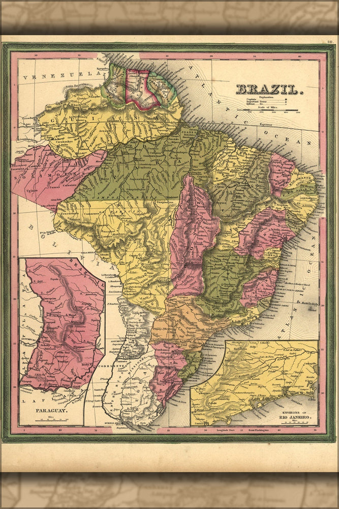 Poster, Many Sizes Available; Map Of Brazil 1846