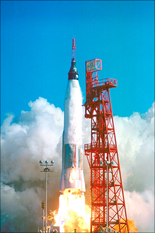 Poster, Many Sizes Available; Launch Of Friendship 7, John Glenn Aboard, Mercury Program 1962