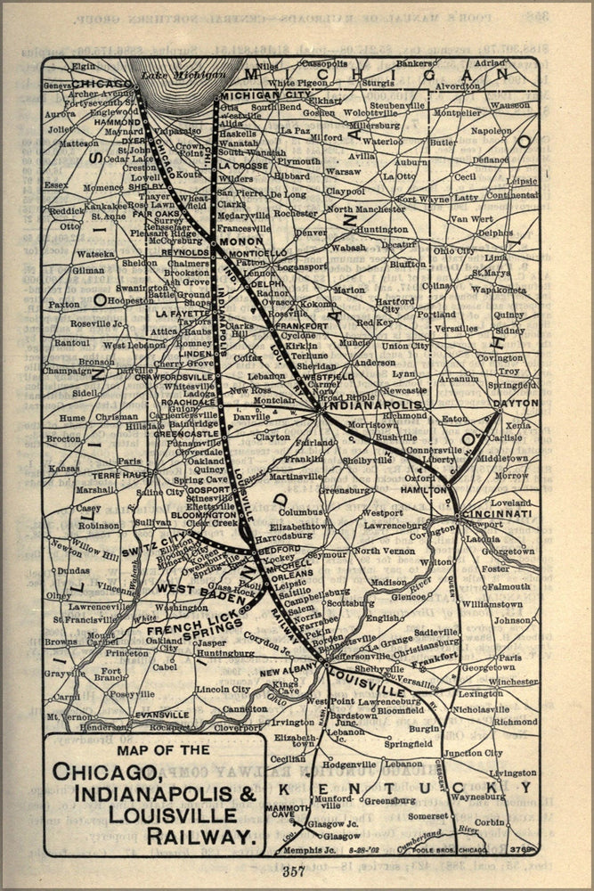 Poster, Many Sizes Available; 1903 Poor&#39;S Chicago, Indianapolis And Louisville Railway