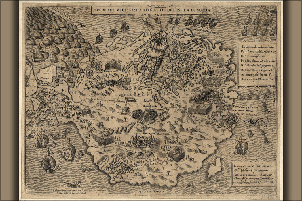 Poster, Many Sizes Available; Map Of Malta, 1565