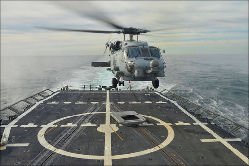 Poster, Many Sizes Available; Sikorsky Sh-60R Seahawk Helicopter Uss Halyburton (Ffg-40)